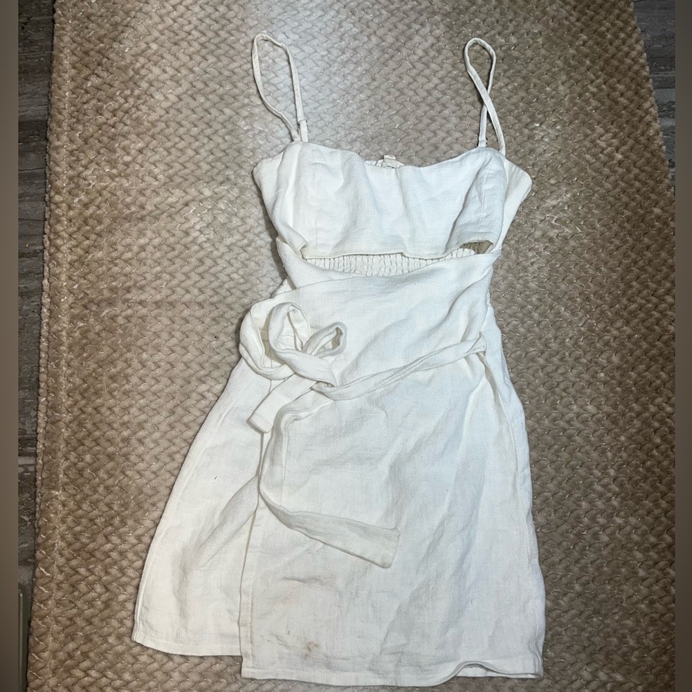 Wrap Tie Midi Dress Linen